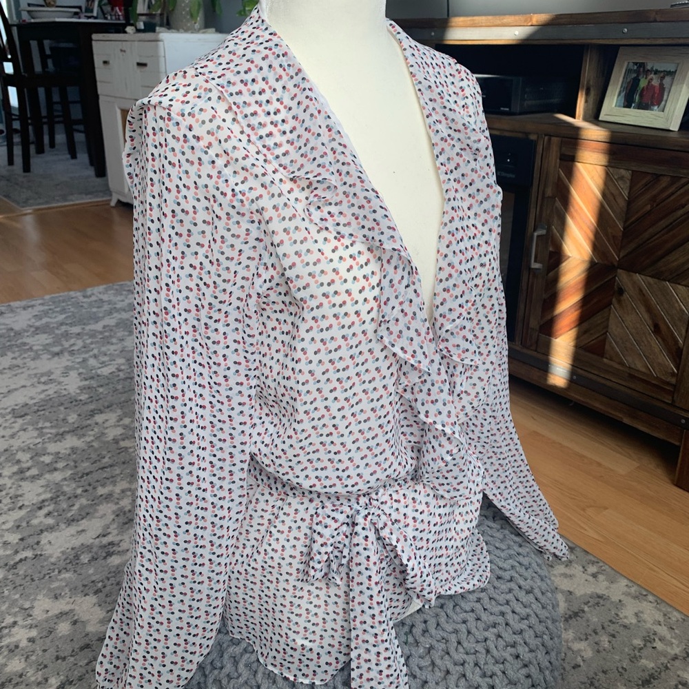 Max studio faux wrap blouse